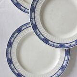 3 assiettes plates en terre de fer Mintons modèle "Greenore"