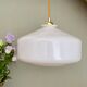 Vintage shade pendant lamp in white opaline
