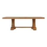 Rustic mid-century French dining table in oak from the 1950s