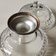 Antique cut crystal sugar bowl diamond point motifs on a metal base