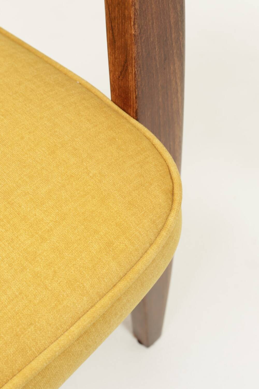 Vintage Scandinavian style yellow retro velvet armchair 1960s