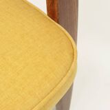Vintage Scandinavian style yellow retro velvet armchair 1960s