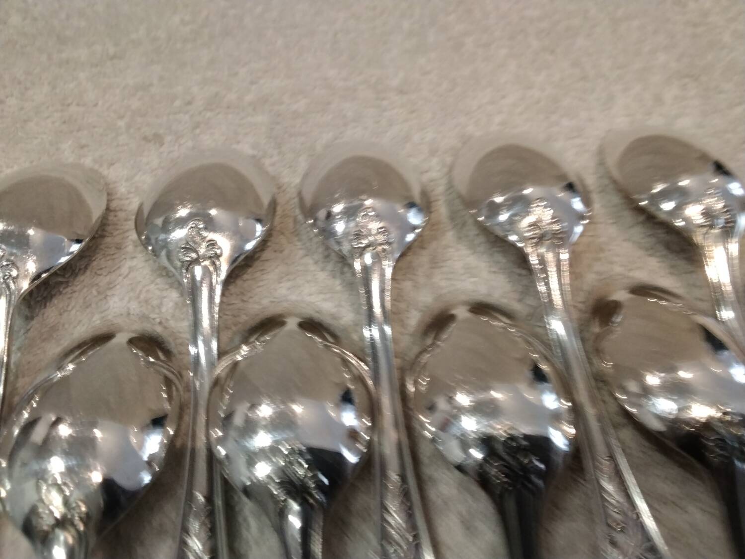 12 silver-plated metal coffee spoons Ercuis model Dubarry