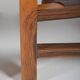 Set of French armchairs in olive wood with saddle leather, 1970s