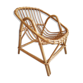 Fauteuil enfant rotin