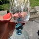 Set of 6 liqueur glasses in transparent blue bicoloured portieux glass