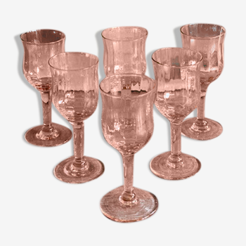 6 verres vintage à pied forme tulipe