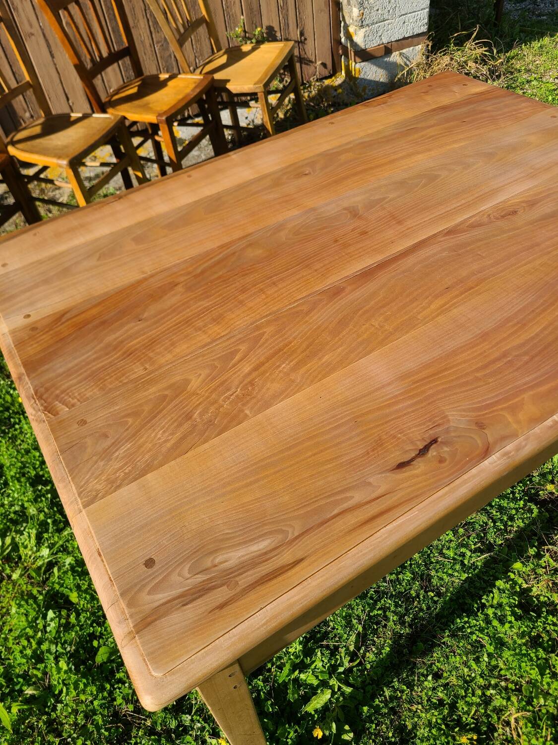 Cherry wood farmhouse table circa 1930