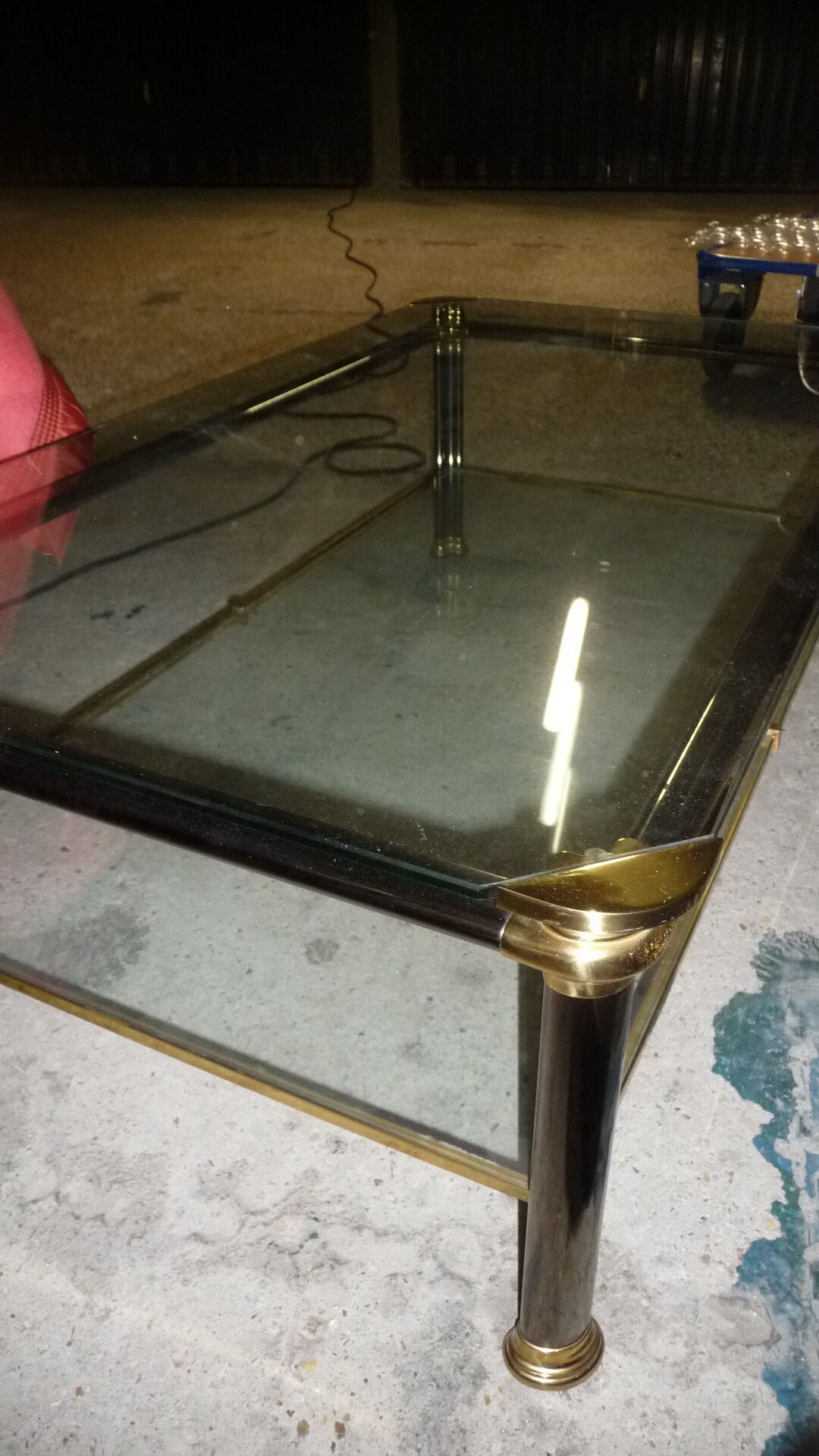 Brass and glass coffee table