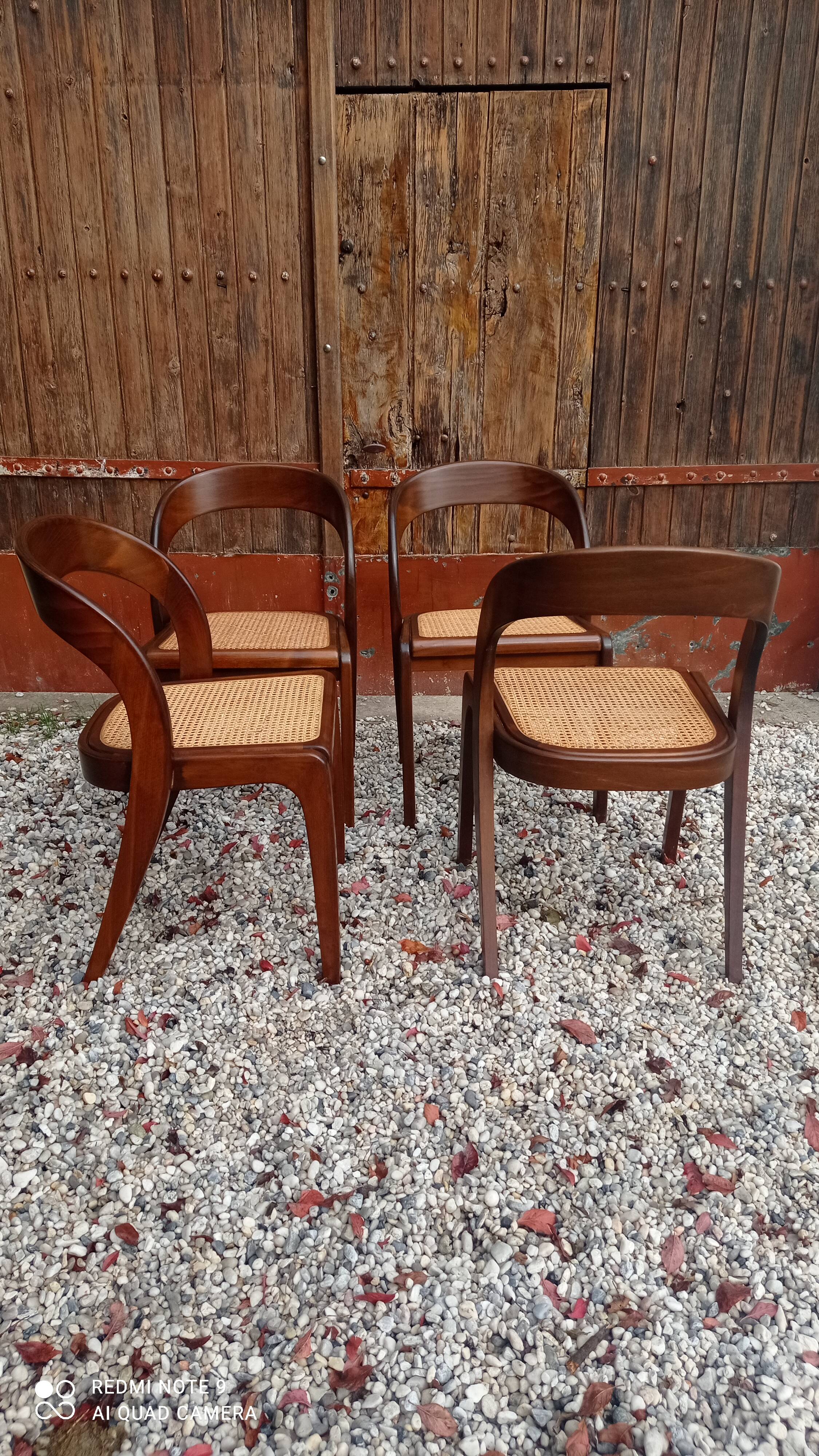 Set of 4 cannenated gondola chairs