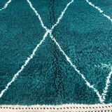 Tapis abstrait vert Beni Ourain