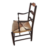 Fauteuil paillé provençal ancien