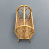 Vintage wicker and bamboo magazine rack