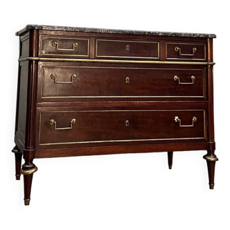 Mahogany Commode From Louis XVI XVIII Eme Century