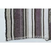 1970s Vintage Turkish Oushak Handmade Wool Cotton Purple Runner Rug 155x186