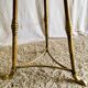 English side table in brass and solid wood - late 19th century