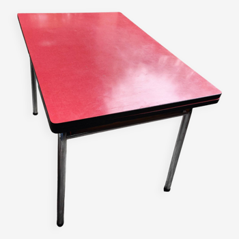 extendable red formica table
