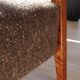 Fauteuil en bois et tissu marron, 1960