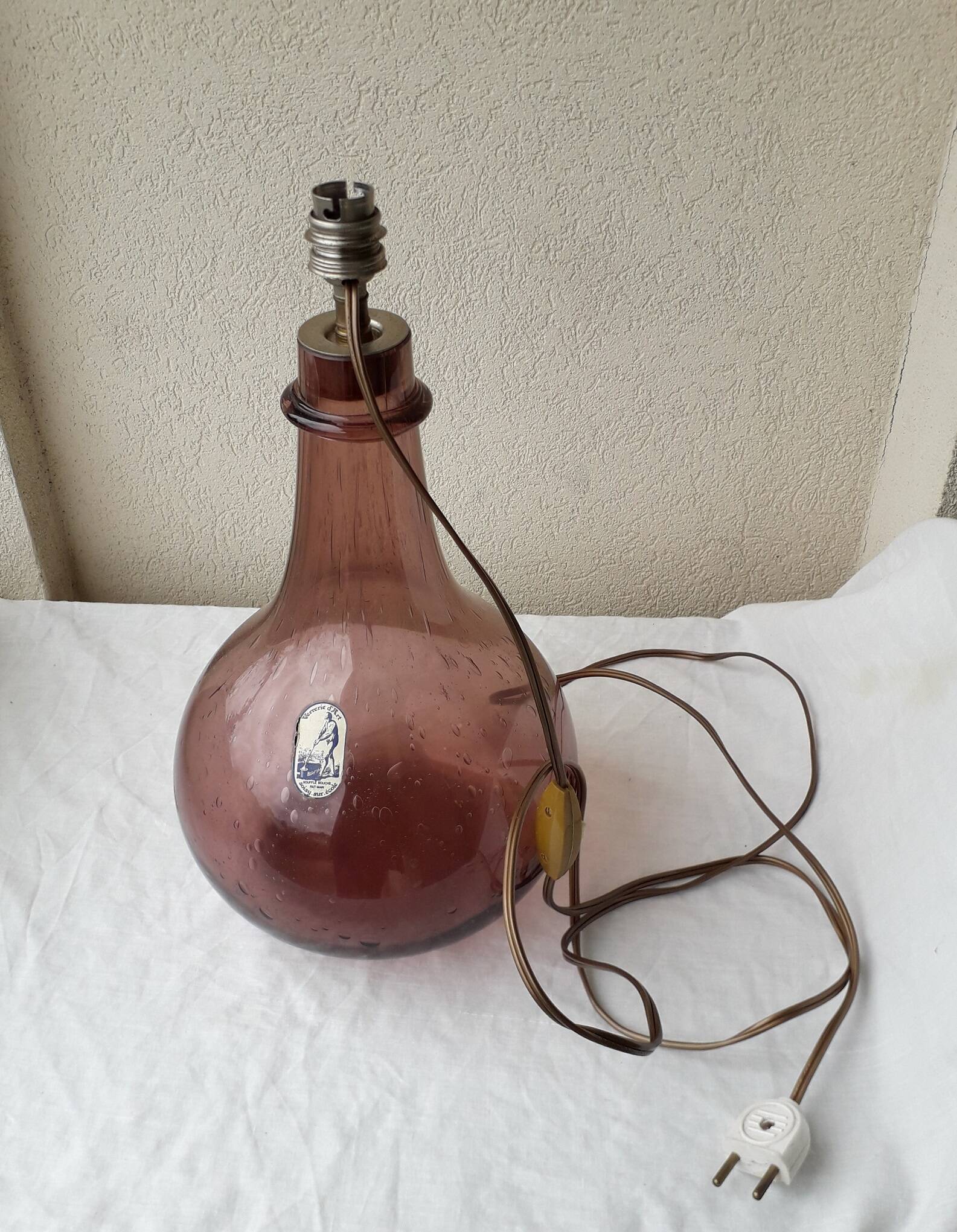 Bubble glass lamp base