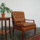 Fauteuil chesterfield en cuir vintage