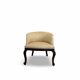 An antique Italian bar chair and a matching tufted vanity stool.