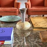 Mid-century cream parchment vase, Aldo Tura Italy 1950s