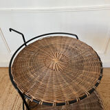 Metal and rattan dessert table Raoul Guys for Airborne 1950