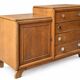 Commode asymétrique art déco chêne brut rénovée
