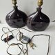 Set of 2 Mauve Ceramic Table Lamps