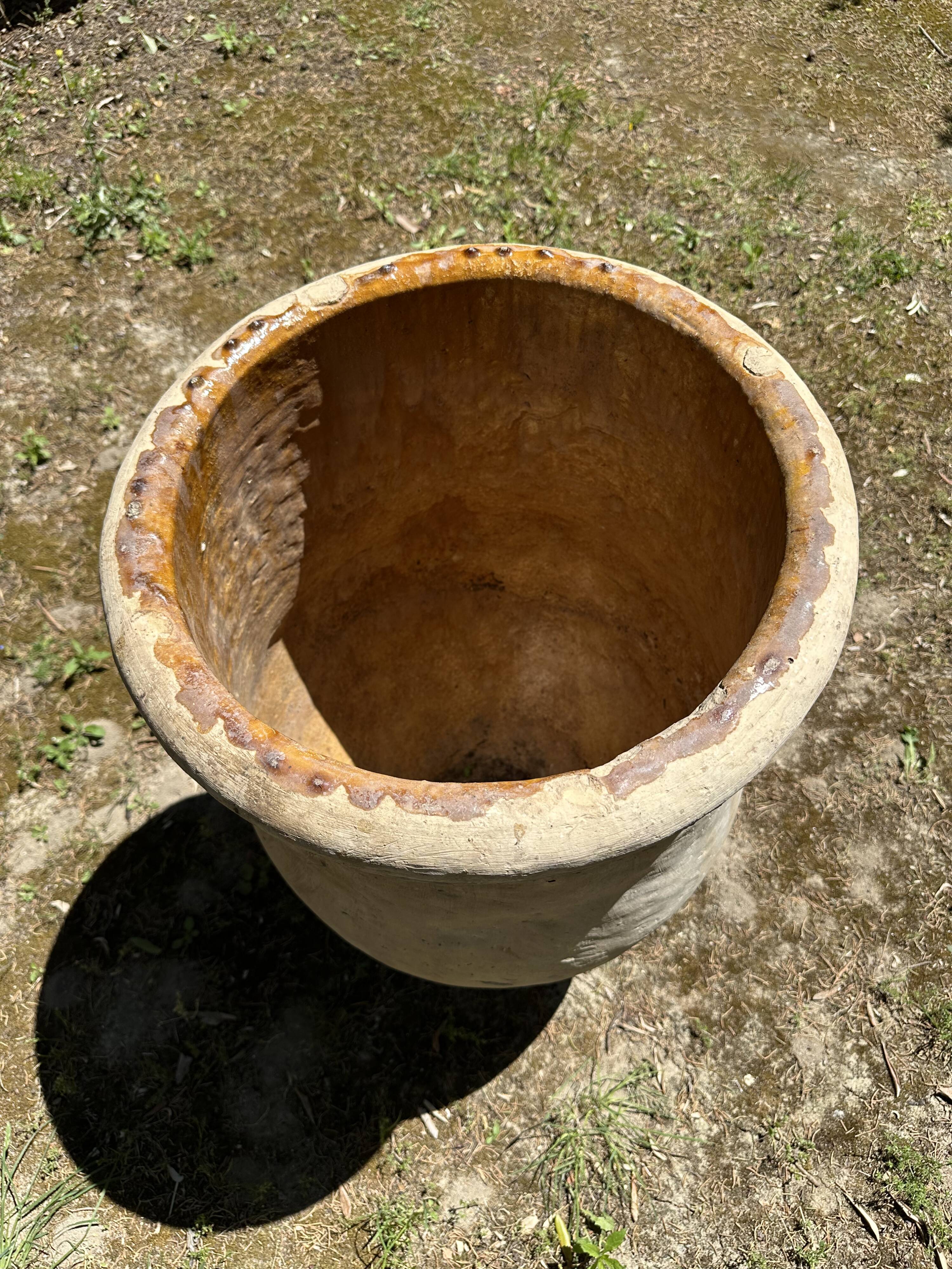 Ancient terracotta pottery jar from the 19th century.