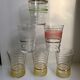 ensemble de 6 verres à eau granité colorés années 1960