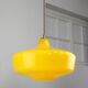 Mid-Century Italian Brass and Yellow Glass Pendant Lamp
