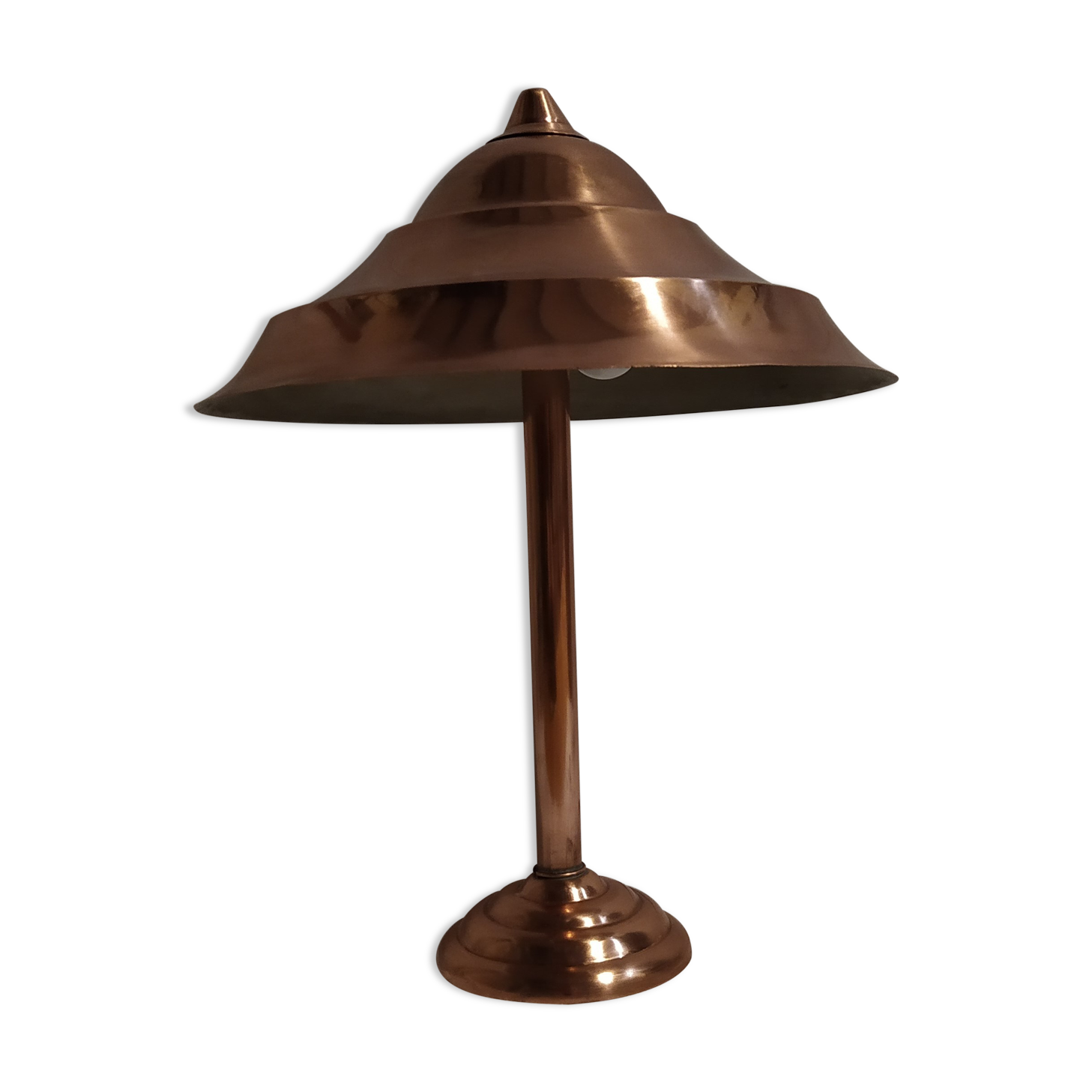 Red copper table lamp 1920/30's