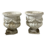 Pair of Medici vases in reconstituted stone