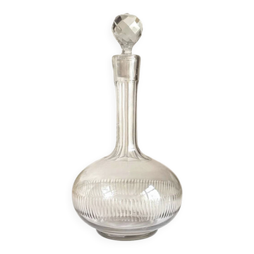 Chiseled glass liqueur carafe