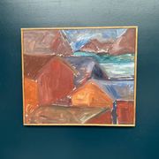 Swedish Oil on Canvas – “Bodar, Lofoten” by Vivianne Larsson – Vintage
