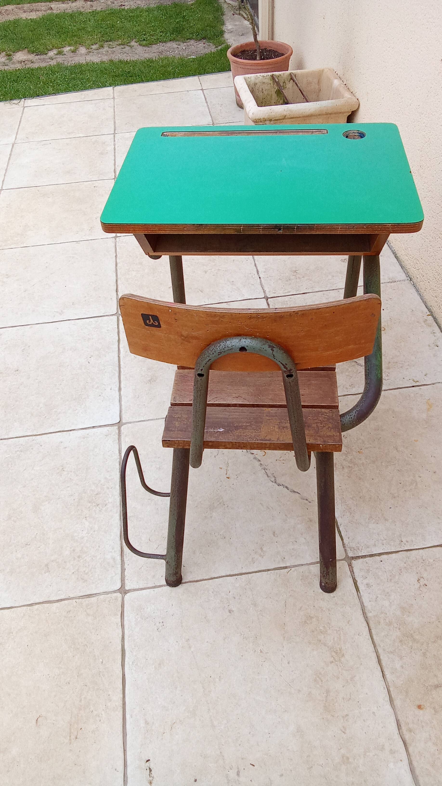 Old vintage children's school desk