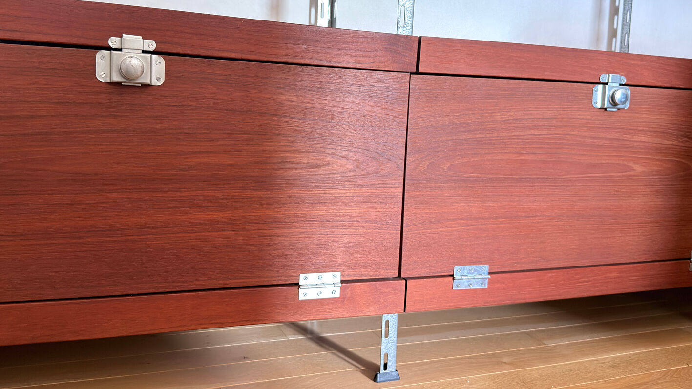 Modular library -- Teak & Galvanised steel structure
