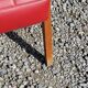 Fauteuil vintage des années 50 pieds compas moleskine rouge