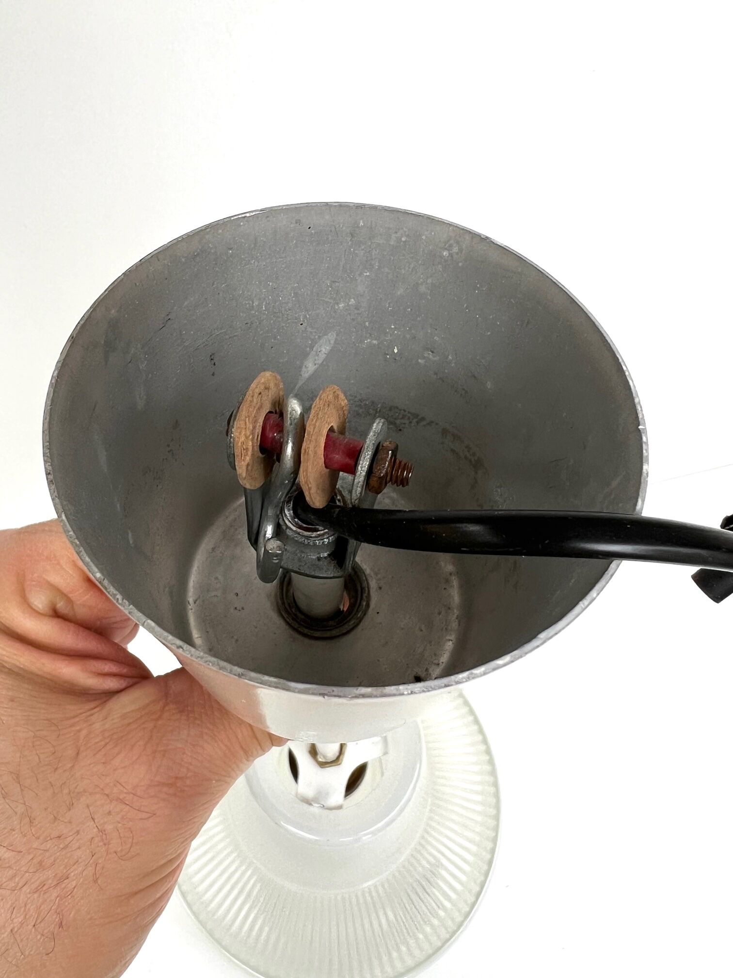Holophane suspension en verre rv2 prismopal 1972  ø 24 cm