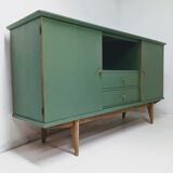 Vintage wooden and green sideboard