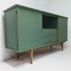 Vintage wooden and green sideboard