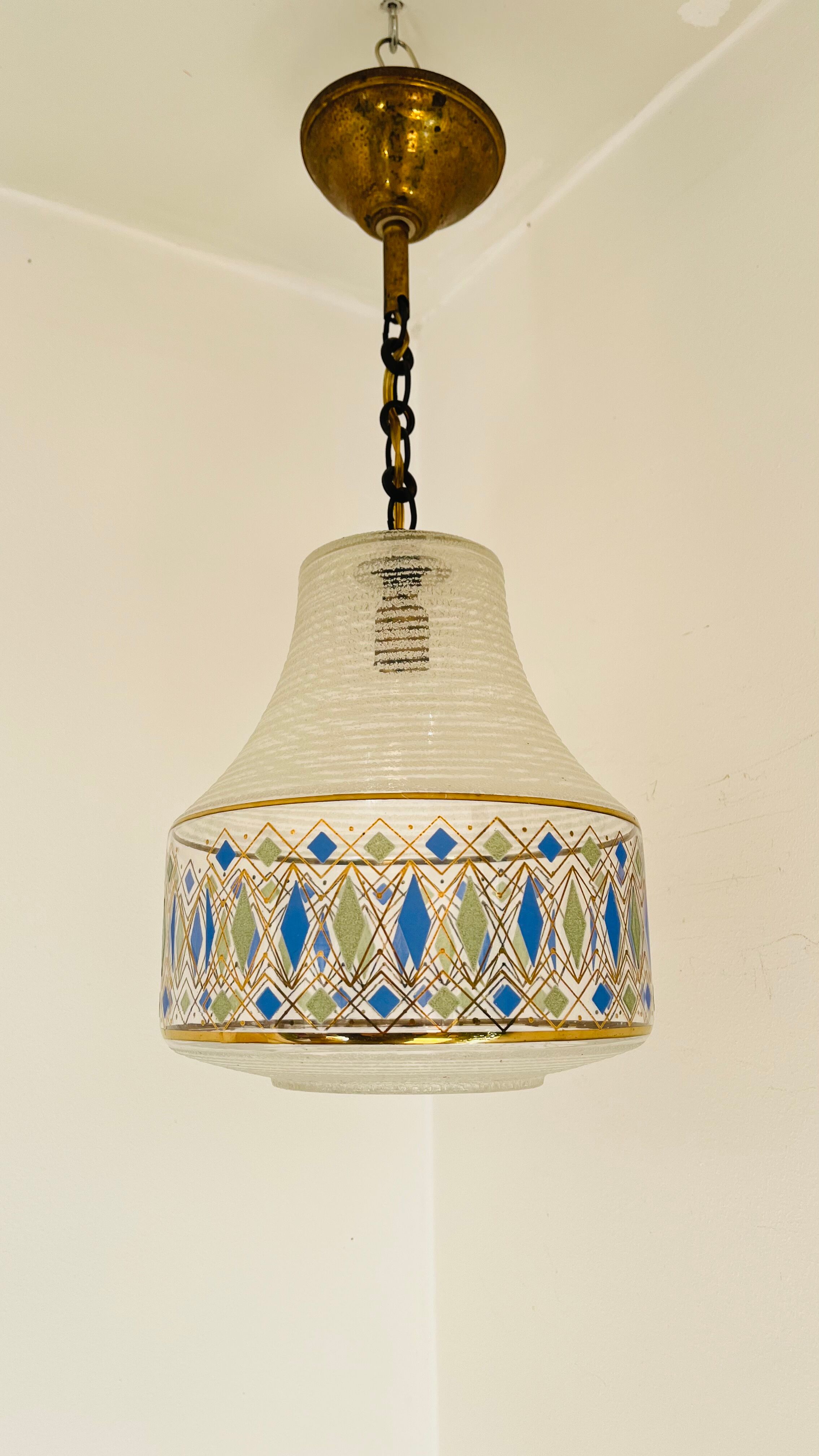 Vintage granite glass pendant lamp