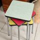 Tabouret Formica vert vintage