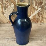 Blue stoneware pitcher by Herbert Schulze Crinitz