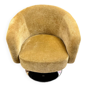 Fauteuil velours pivotant