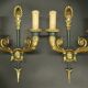 Pair of large Restoration style wall sconces from Lucien GAU - bronze