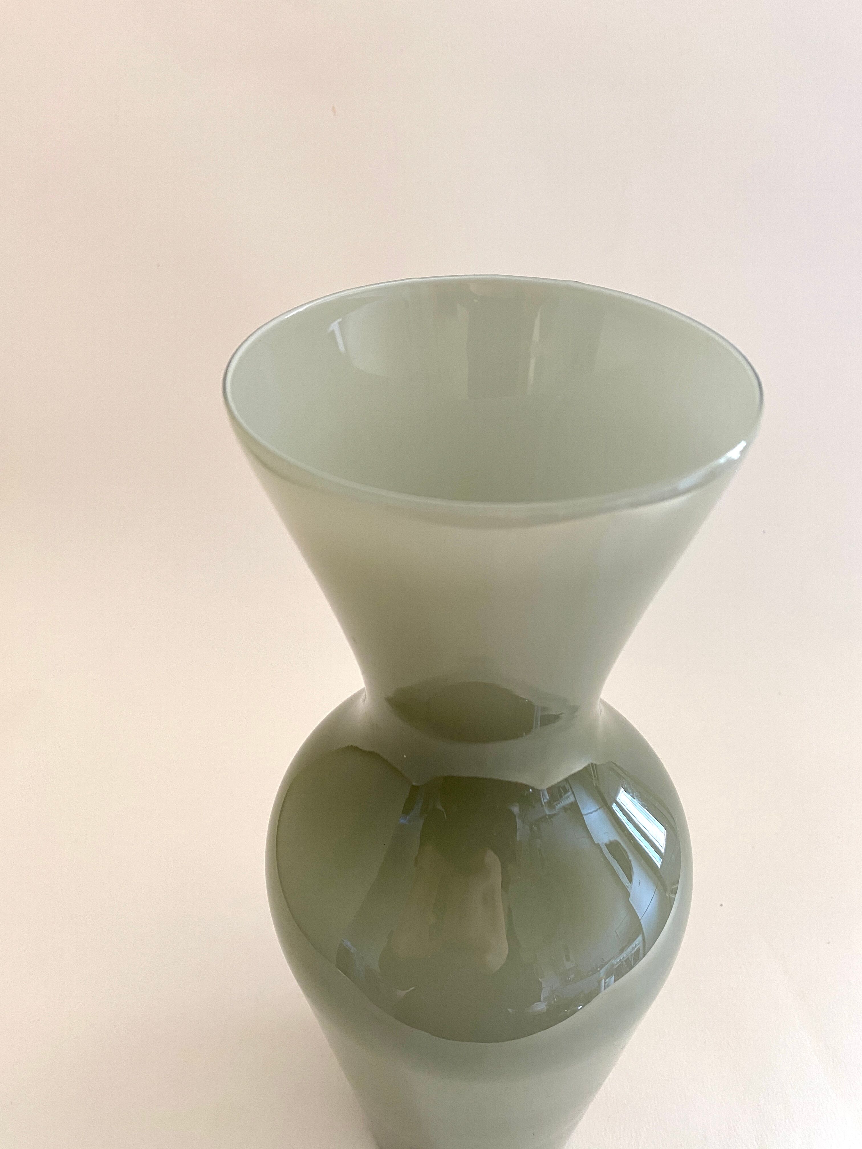 Opaline gray green vase