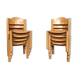 8 retro 60s vintage children's chairs wooden furniture