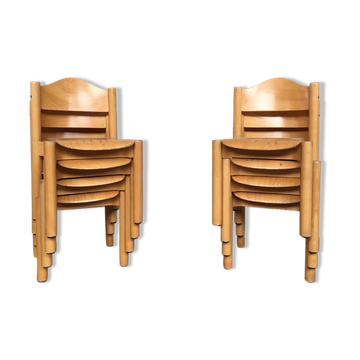 8 retro 60s vintage children's chairs wooden furniture